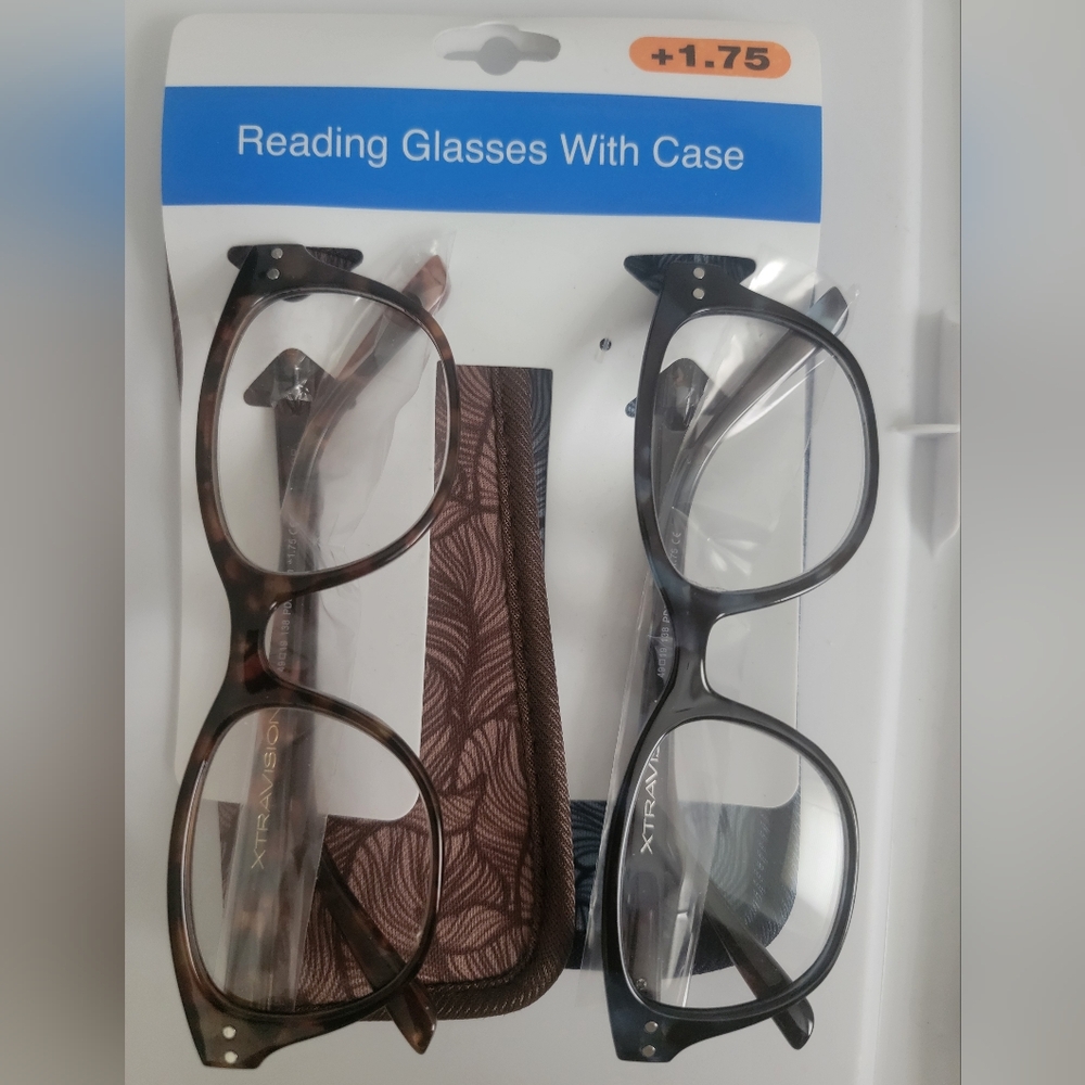 Brown Reading Glasses with Case